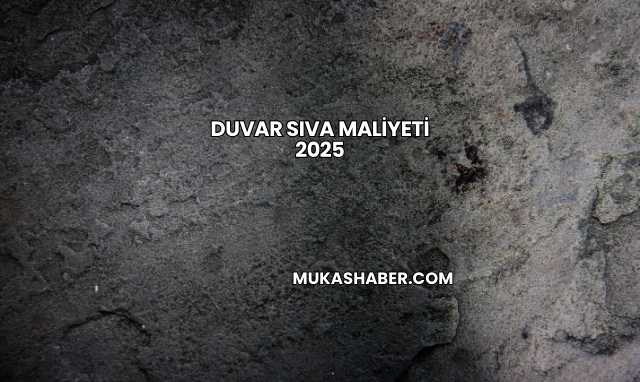 Duvar Sıva Maliyeti 2025