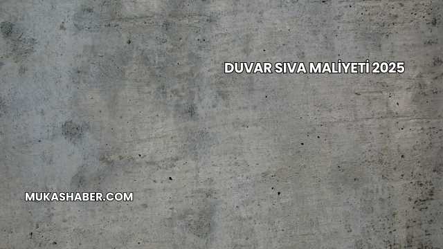 Duvar Sıva Maliyeti 2025