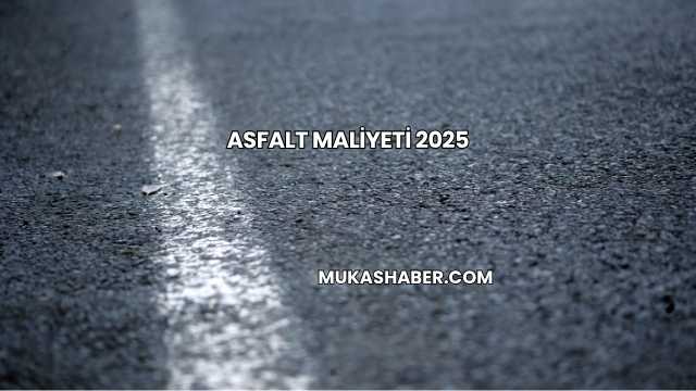 Asfalt Maliyeti 2025