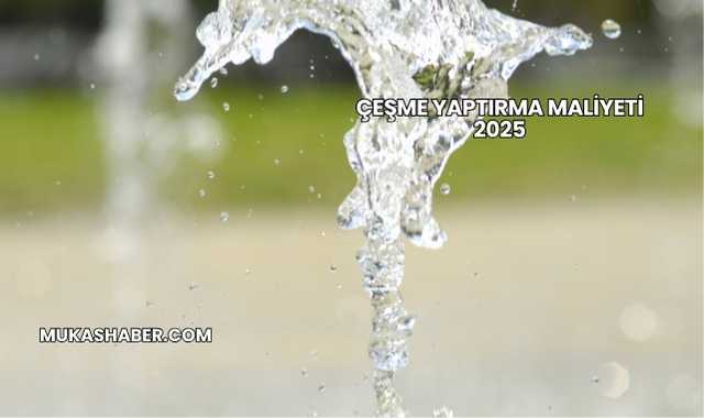 Çeşme Yaptırma Maliyeti 2025