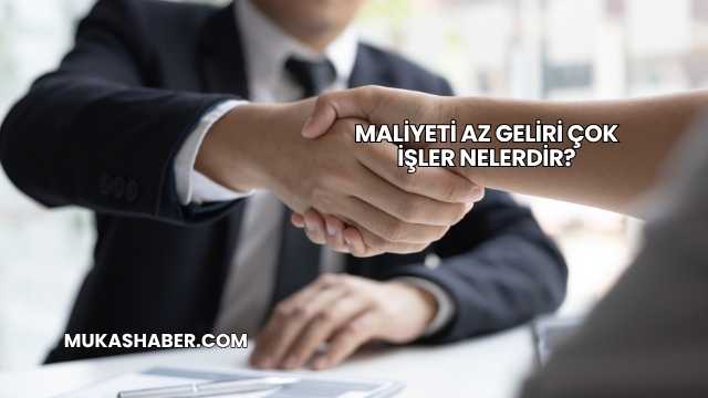 Maliyeti Az Geliri Çok İşler Nelerdir?