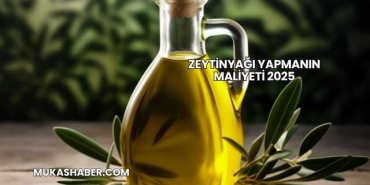 Zeytinyağı Yapmanın Maliyeti 2025
